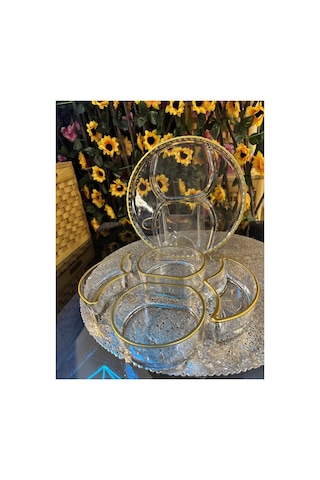 Stand Tepsili 4 Bölmeli Çerezlik, Cam Kase, Cam Kahvaltılık, Dekoratif Sunumluk,kahvaltılık Lüks Set Gold Stand Tepsili 4 Bölmeli Çerezlik, Cam Kase, Cam Kahvaltılık, Dekoratif Sunumluk,kahvaltılık Lüks Set Gold