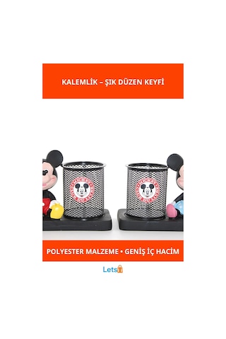 Polyester Mickey Mouse Kalemlik Eğlenceli Kırtasiye Aksesuarı Çok Renkli