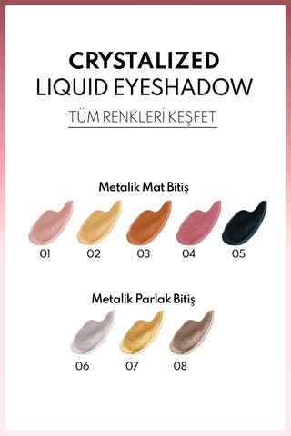 Crystalized Liquid Eyeshadow Likit Metalik Göz Farı - 04 Pink Bouquet