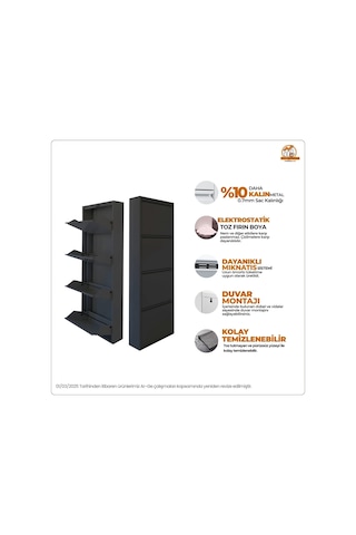 5'li Metal Ayakkabılık - Antrasit