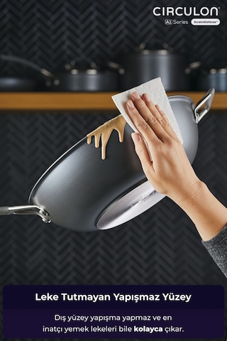 Circulon 34 Cm Wok Tava Gri
