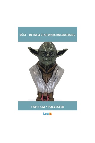 Yoda Büst Star Wars Koleksiyonu İçin Detaylı Polyester Figür 1 Adet