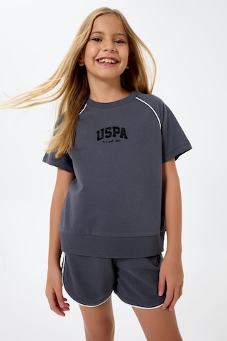 U.s. Polo Assn. Kız Çocuk Antrasit Şort Takım Gri