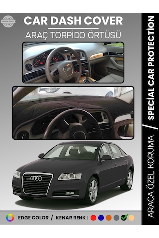 Audı A6 2005-2011 Torpido Örtüsü Ön Göğüs Koruma Torpido Koruma Araca Özel Kaymaz Kolay Montaj Siyah