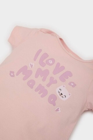 DeFacto Kız Bebek Yenidoğan Penye 2'li Kısa Kollu Tulum E4021A525SMPN141 Pembe