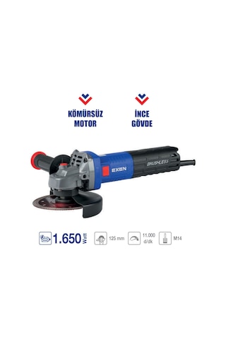 Exen Epa 1650 Bl Kömürsüz Elektrikli Avuç Taşlama 125mm 1650w