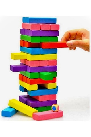 Cezalı Jenga , Renkli Jenga , Domino Aile Etkinlik Seti , Oyun Seti