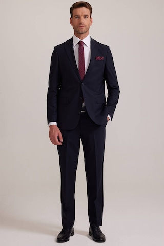 Erkek Koyu Lacivert Regular Fit Çift Yırtmaç Takım Elbise