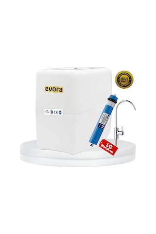 8 Lt Metal Tanklı Çift Karbonlu Kapalı Kasa Pompasız Beyaz Su Arıtma Cihazı