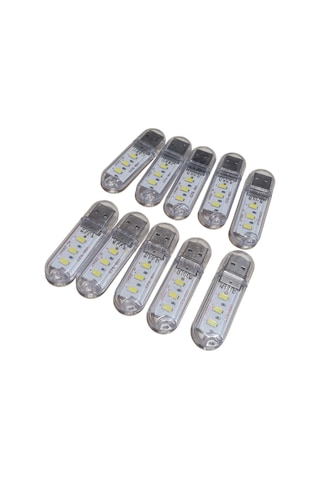 10 Adet Taşınabilir Mini Usb Led Lamba Işık Gece Okuma Lambası Kamp Stick Led Beyaz