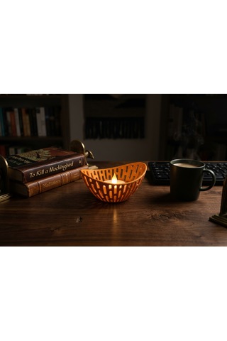 Lumanest Dekoratif Tealight Mumluk Turuncu