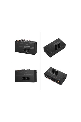Hfambition Küçük Boy Metal Kapaklı Fon Preamp, Ses Kontrolü İle Rca/1/4 Trs Bağlantıları, Siyah, 110-240v Avrupa Tipi 10"