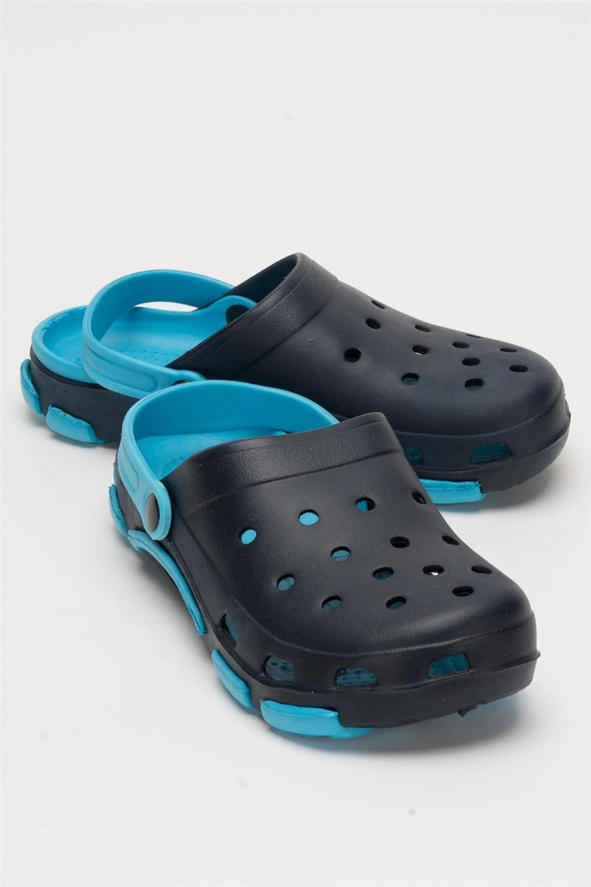 Unisex Çift Tabanlı Ortopedik Hemşire Doktor Aşçı Laboratuvar Deniz Havuz Terliği Sandalet Siyah - Turkuaz Siyah - Turkuaz