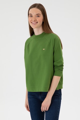 U.S. Polo Assn. Kadın Yeşil Regular Bisiklet Yaka Basic Sweatshırt 50313610-VR054