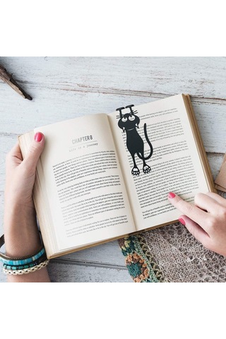 Ayraç Meraklı Kedi Renk Siyah Kedi Şeklinde 12cm Plast