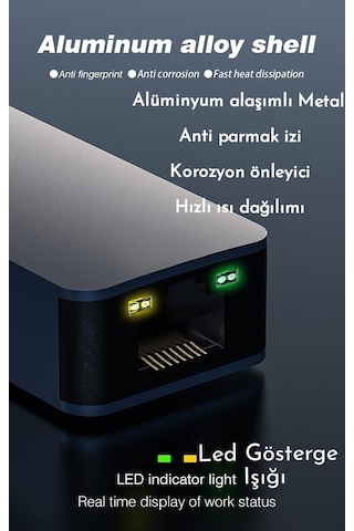 Ugourd 1000-mbps Rj45 Ethernet Dönüştürücü Adaptör Type-c Girişli Ce Lisanslı Sağlam Gigabit 1000mbps Rj45 Ethernet Dönüştürücü Adaptör