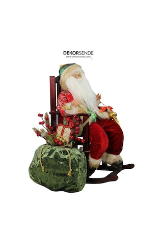 Yılbaşı Süsü Sandalyeli Noel Baba 50x35 Cm
