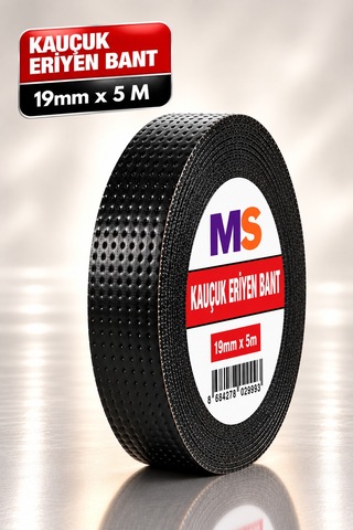 Kauçuk Eriyen Bantı Siyah 19 Mm X 5 Metre Elektrikçi Kablo Boru Hortum İzolasyon Tamir Bandı Su Geçirmez
