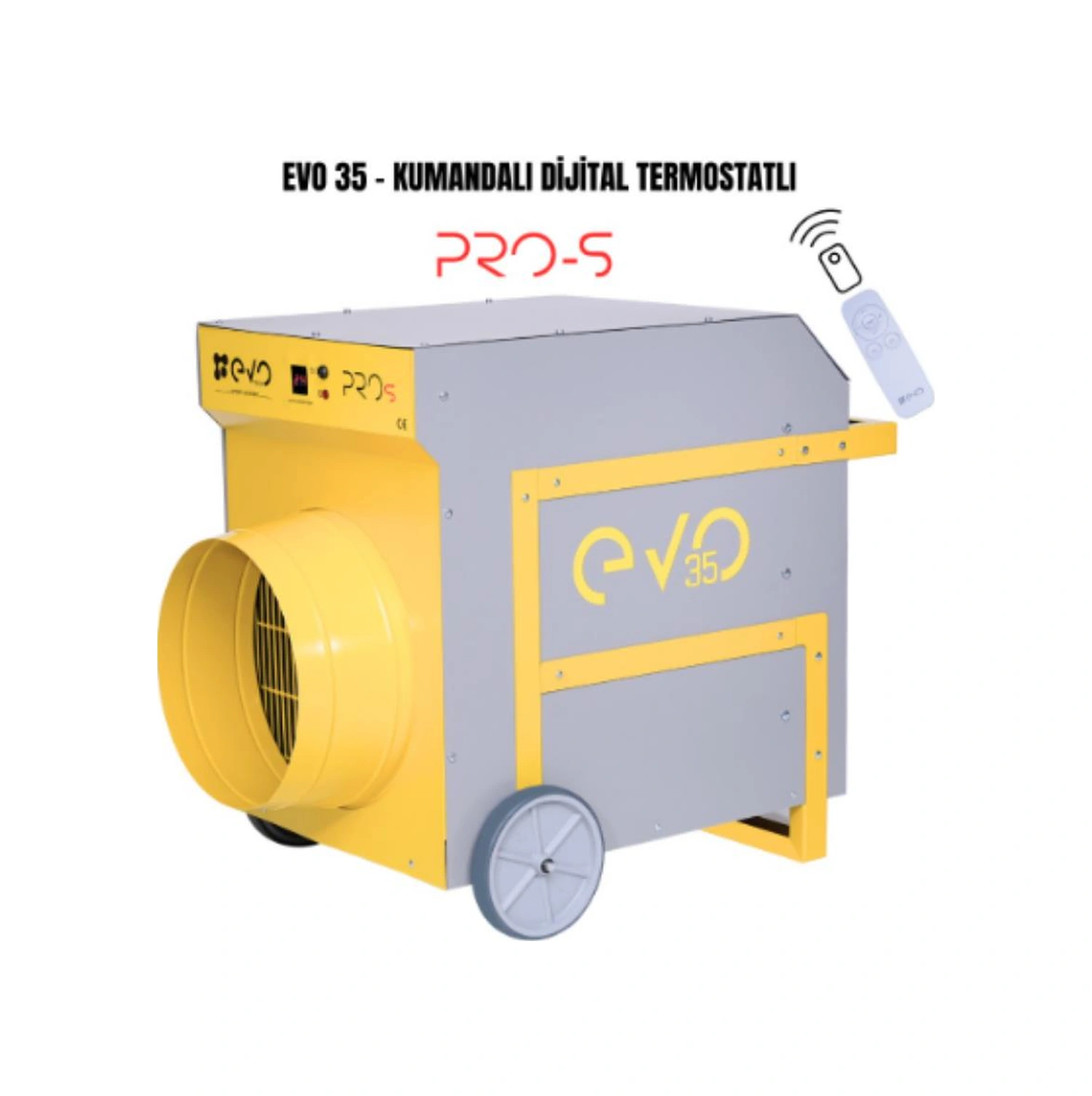 Evo40 Pros - 40 Kw Kumandalı Ve Dijital Endüstriyel Elektrikli Fanlı Isıtıcı