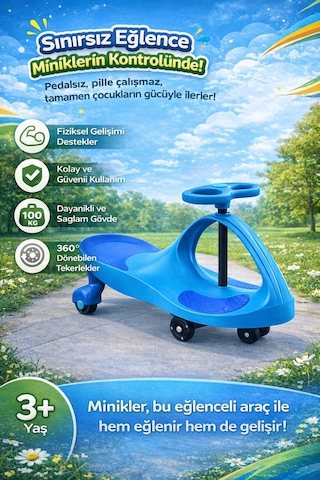 Swing Car Karınca Kaykay Mavi