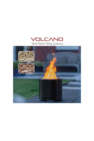 Redfire Volcano Yeni Nesil Ateş Çukuru Black-large Dumansız Portatif Şömine Bahçe Ve Kamp Sobası