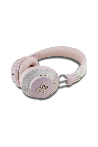 Guess Enc Teknolojili Metal Logolu Bluetooth Kulak Üstü Kulaklık Pembe