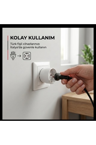 İtalyan Erkek Fiş Türk Priz Dönüştürücü Type L To Type F Priz Adaptörü 16a 250v