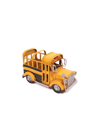 Dekoratif Metal Araba Okul Otobüsü Kalemlik 1510a-8279 Model