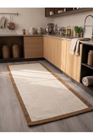 Vektör Sisal Halı Kaymaz Taban Silinebilir Yıkanabilir Modern Salon Mutfak Koridor Halısı Beyaz Jüt Bej