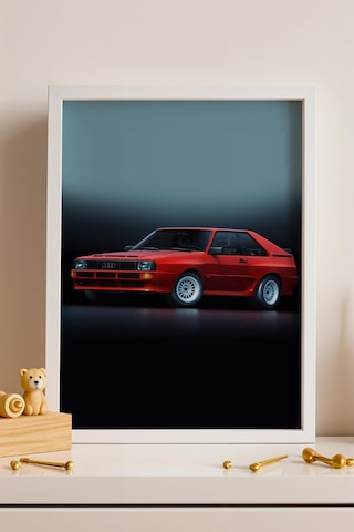 Saturn Audi Sport Quattro Araba Çerçeveli Tablo Erkek Odası Ve Garaj Dekoru Classic Car Collection