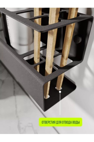 Stal'naa Manufaktura Diş Fırçası Ve Macunu İçin Duvar Tipi Tutucu 168915280 Siyah Mat