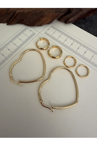 316 L Çerrahi Çelik 6 Lı Kalp Halka Küpe Seti Gold Renk Halka Küpe Çelik Küpe 12 Mm Göl Mavisi 316 L Çerrahi Çelik 6 Lı Kalp Halka Küpe Seti Gold Renk Halka Küpe Çelik Küpe 12 Mm Göl Mavisi