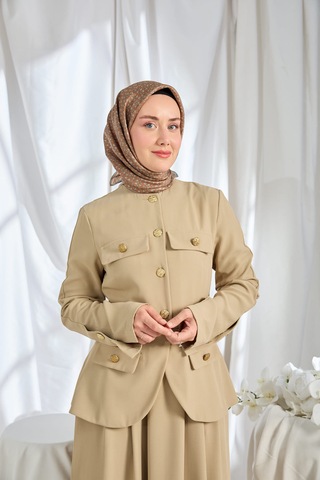 Silk Home Twill İpek Eşarp Mini Bouquet Kahverengi