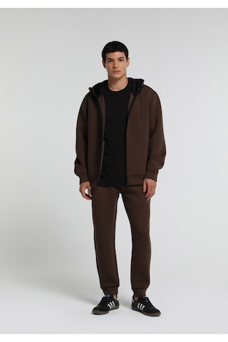 Colin's Colins Regular Fit Kapüşonlu Düz Erkek Kahverengi Sweatshirt Cl1082116 Q1.v1 Dbr Koyu Kahverengi