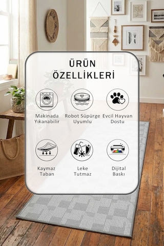 Gri Yıkanabilir Yolluk 2