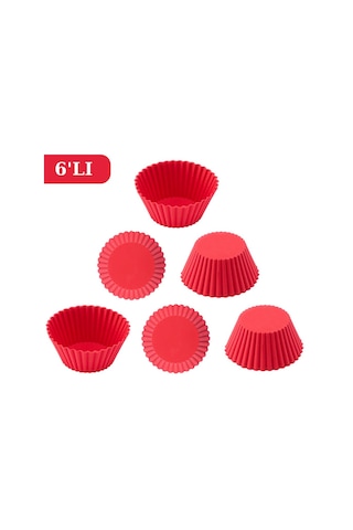 Silicolife Airfryer Silikon Kek Muffin Kalıbı 6’lı, Tüm Hava Fritözleriyle Uyumlu