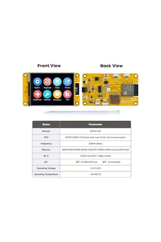 7.11cm Esp32 Geliştirme Tahtası, 2.8/3.2/3.5/4 İnç Lcd Lvgl Akıllı Ekran Tft Modülü İle Dokunmatik Wroom