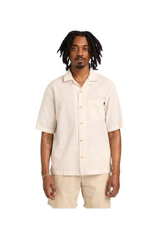 B0a44b5cn01-r Timberland Ss Seersucker Resort Shirt Erkek Gömlek Krem B0a44b5cn01-r