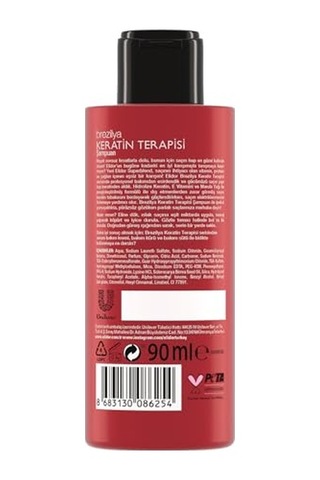 Ayrex Şampuan Brezilya Keratin Terapisi Seyahat Boy 90 Mililitre 4 Paketi