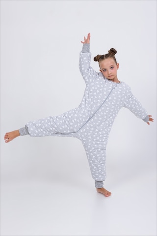 Kız Erkek Çocuk Kalın Elyaf Dolgulu Premium Kalite 2.5 Tog Desenli Uyku Tulumu Koyu Gri