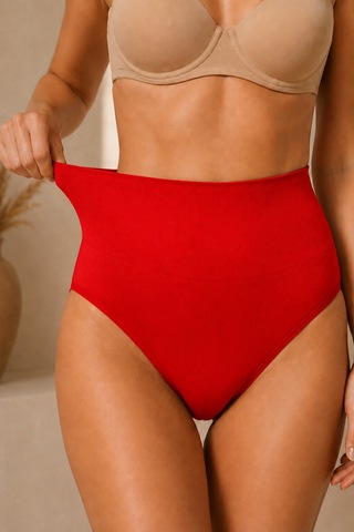 Fit Women Kadın Toparlayıcı Yüksek Bel Esnek Kırmızı Külot