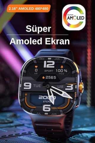 Wearfitpro Call Pro 4g/5g Sim Kartlı Btk Kayıtlı Kameralı 1100 Mah Batarya 54mm Amoled Ekranlı Yeni Akıllı Saat