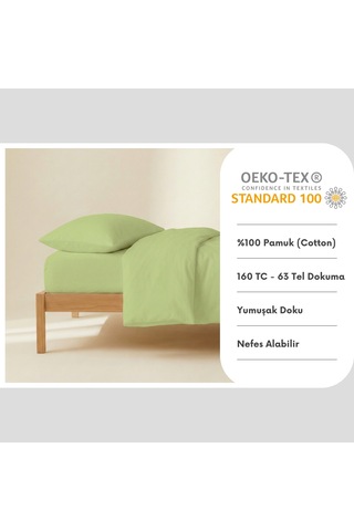 Prime Sleeks %100 Pamuk Yastık Kılıfı 2 Adet - Fıstık Yeşili - 50x70cm Fıstık Yeşili