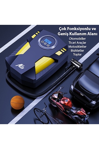 Ally St-5002 Dijital Basınç Göstergeli Oto Lastik Şişirme Pompası Hava Kompresörü