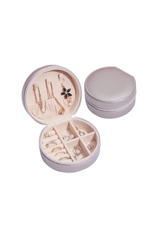 Gajeena Şık Pu Deri Takı Kutusu: Taşınabilir Ve Geniş Kapasiteli Takı Organizasyonu Pembe