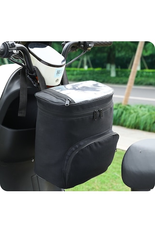 Konesam Elektrikli Bisiklet Ön Direk Çantası Siyah Telefon Dokunmatik Bölmeli Büyük Kapasiteli Depolama Çantası