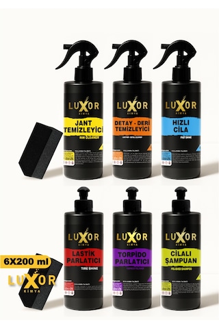 Luxor Kimya 200ml 6'lı Oto Bakım Seti Oto Yıkama Seti