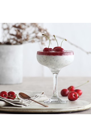 LAV Misket Cam Kokteyl Bardağı 6'lı 235 ml Ayaklı (Kokteyl Bardağı , Tatlı Servisi )