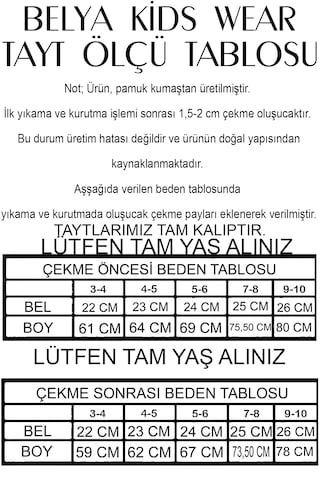 Belyakidswear 4 Lü Pamuğa Pamuk Tam Kalıp Kız Çocuk İspanyol Tayt Lacivert,gül Kurusu, Mor, Bej