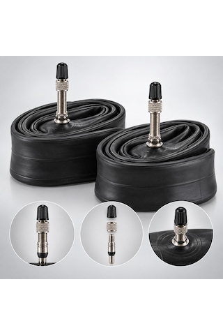 Heugers 20x1.50 - 1.90 Hollanda Dunlop Siboplu Bisiklet İç Lastik Seti 2 Adet + Dönüştürücü Hediyeli